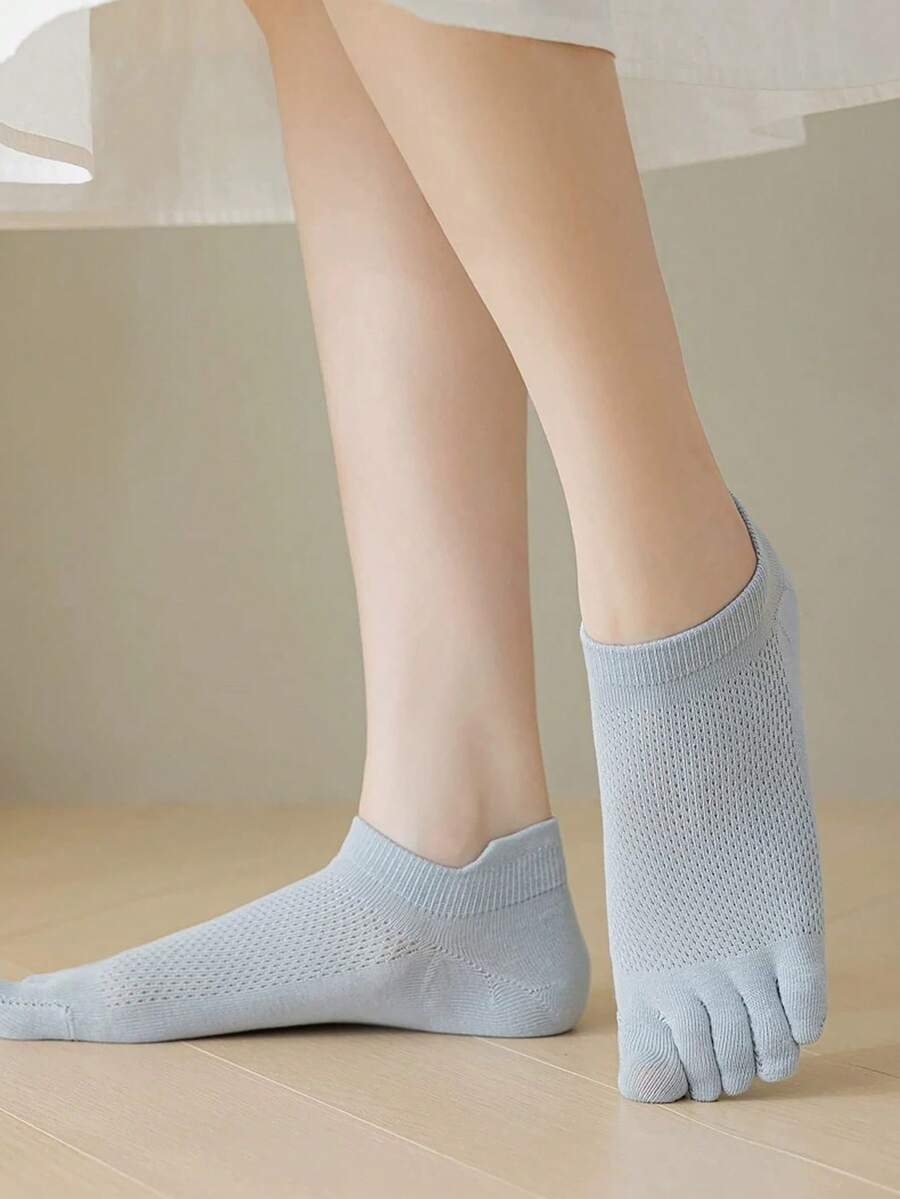 3 Pairs White Mesh Toe Socks F - Ankle Sock Low Cut ulasan dan harga