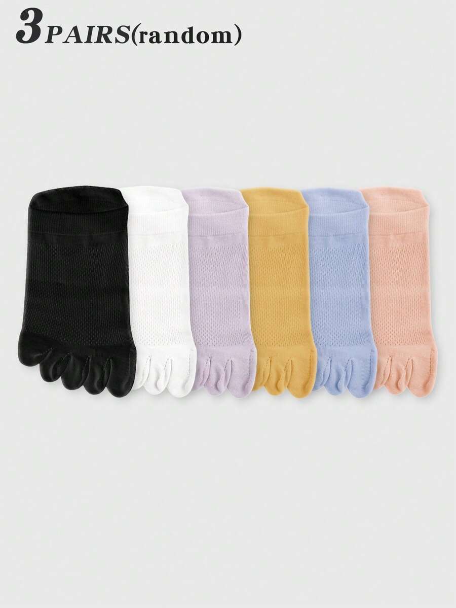 3 Pairs White Mesh Toe Socks F - Ankle Sock Low Cut ulasan dan harga