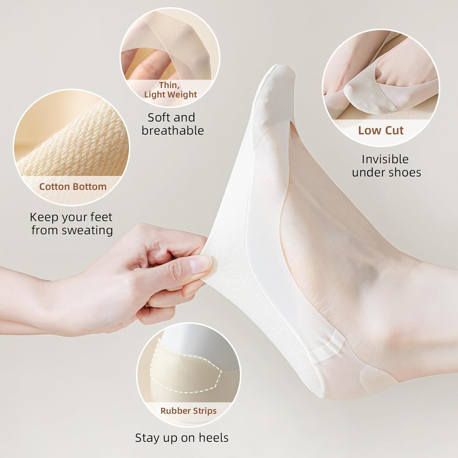 Caudblor 6 Pack Thin No Show S - Invisibility Sock Loafer ulasan dan harga