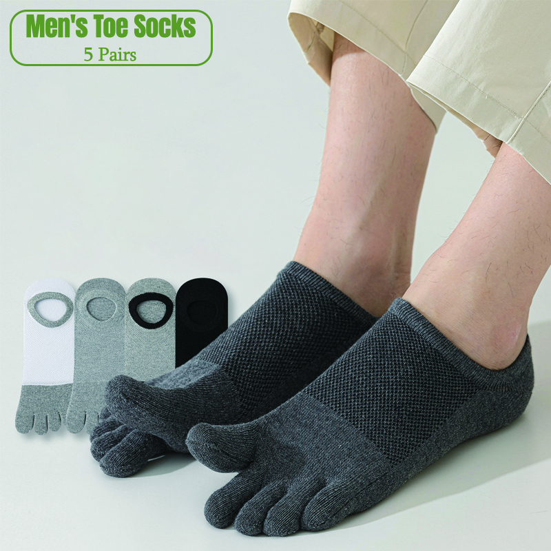 5 Pairs Men's No Show Toe Sock - Toe Sock Split ulasan dan harga