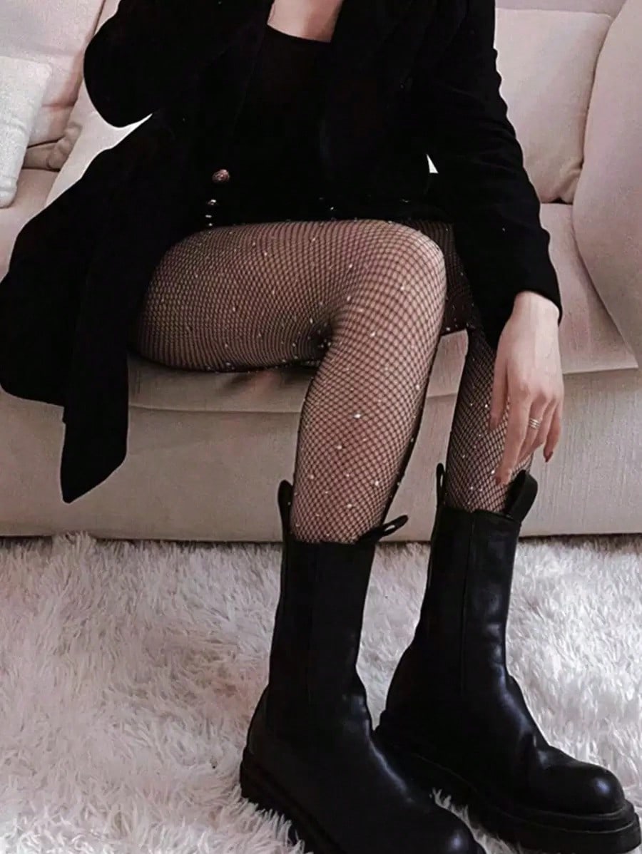Women's Sheer Rhinestone Fishn - Tights Pantyhose Sheer ulasan dan harga