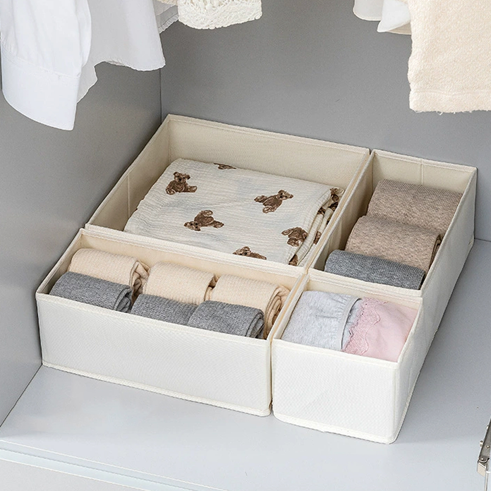 Foldable Cotton Linen Storage  - Sock Organizer Tray ulasan dan harga