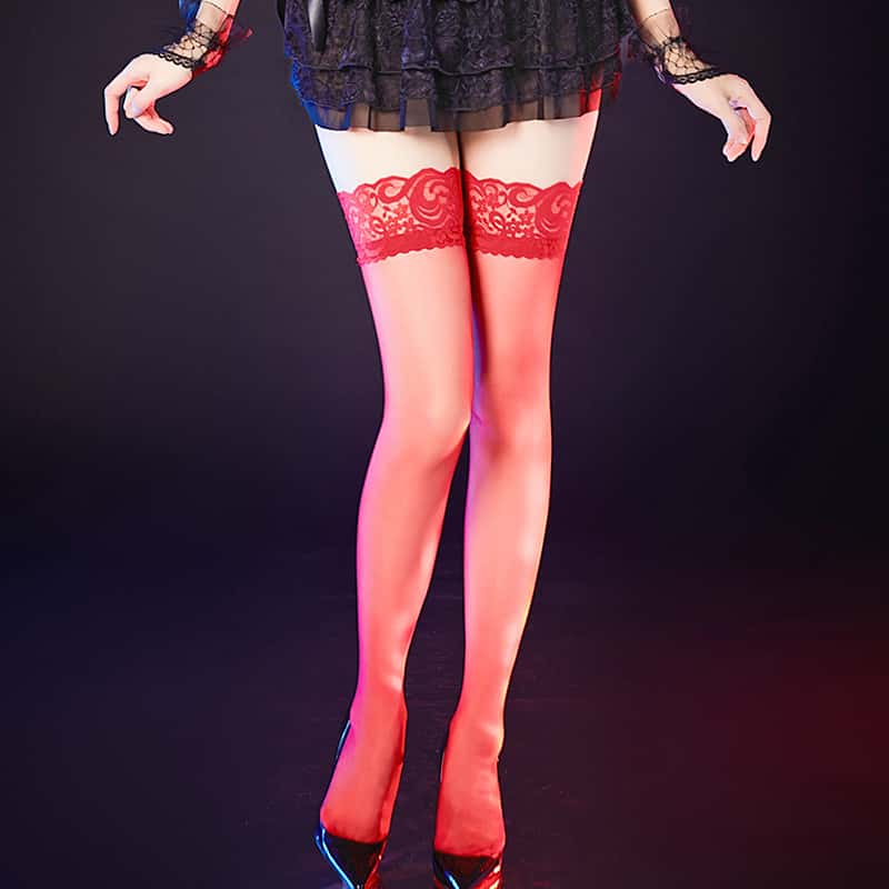 Thigh High Stripe Lace Stockin - Thigh High Sock Stay Up ulasan dan harga