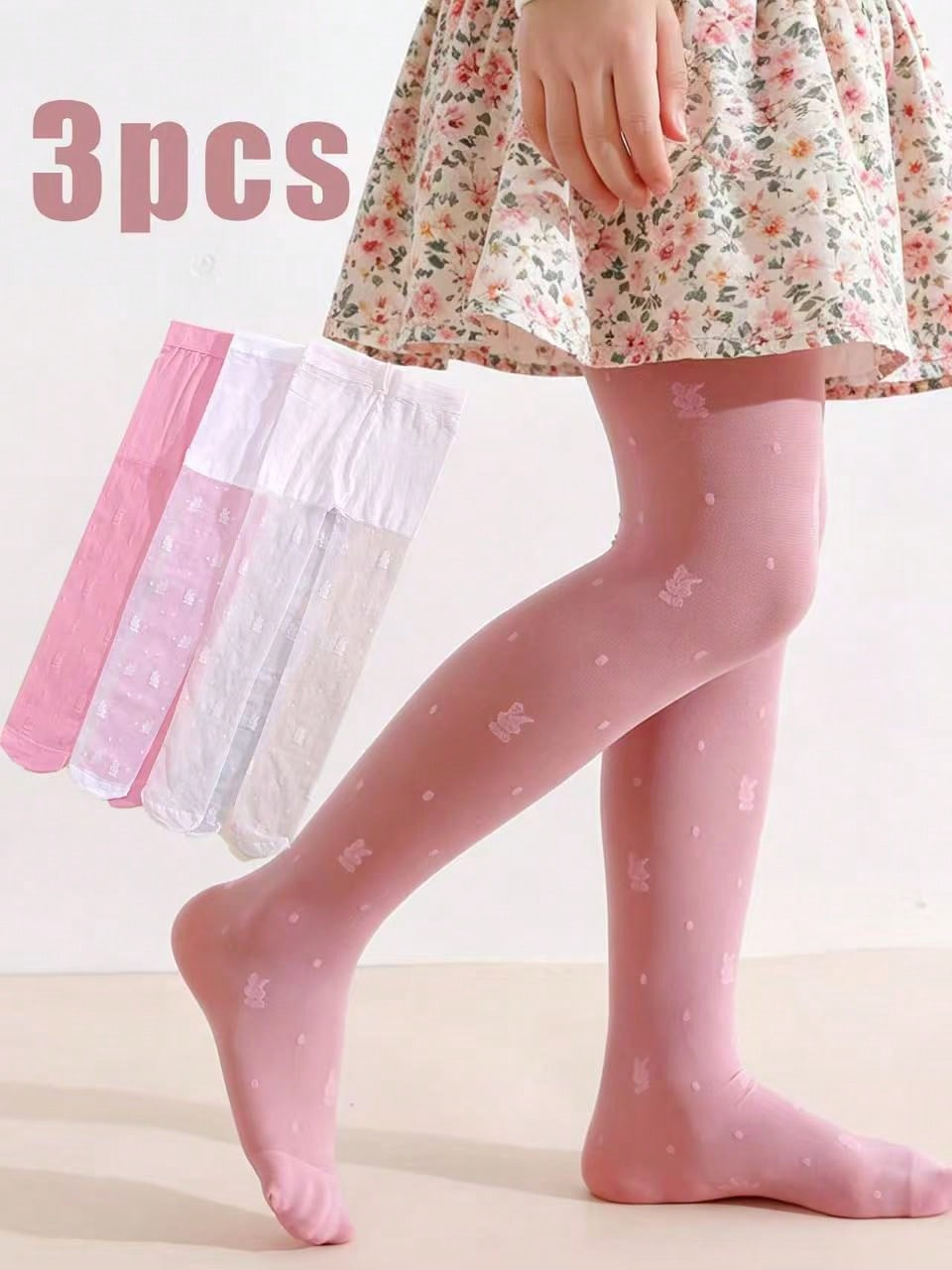 3Pack Girls Rabbit Print Tight - Tights Pantyhose Sheer ulasan dan harga