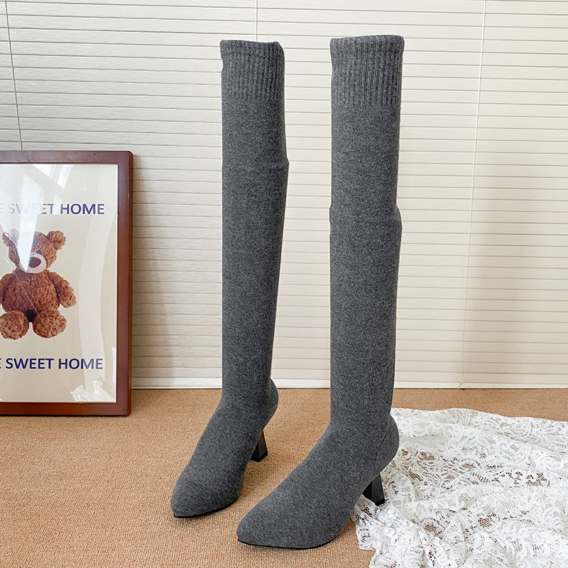 High Heels Women's Sock Boots  - Knee High Sock Women ulasan dan harga