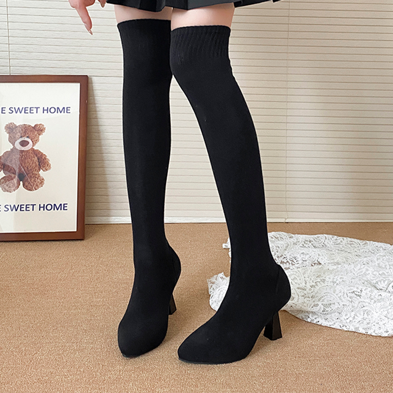 High Heels Women's Sock Boots  - Knee High Sock Women ulasan dan harga