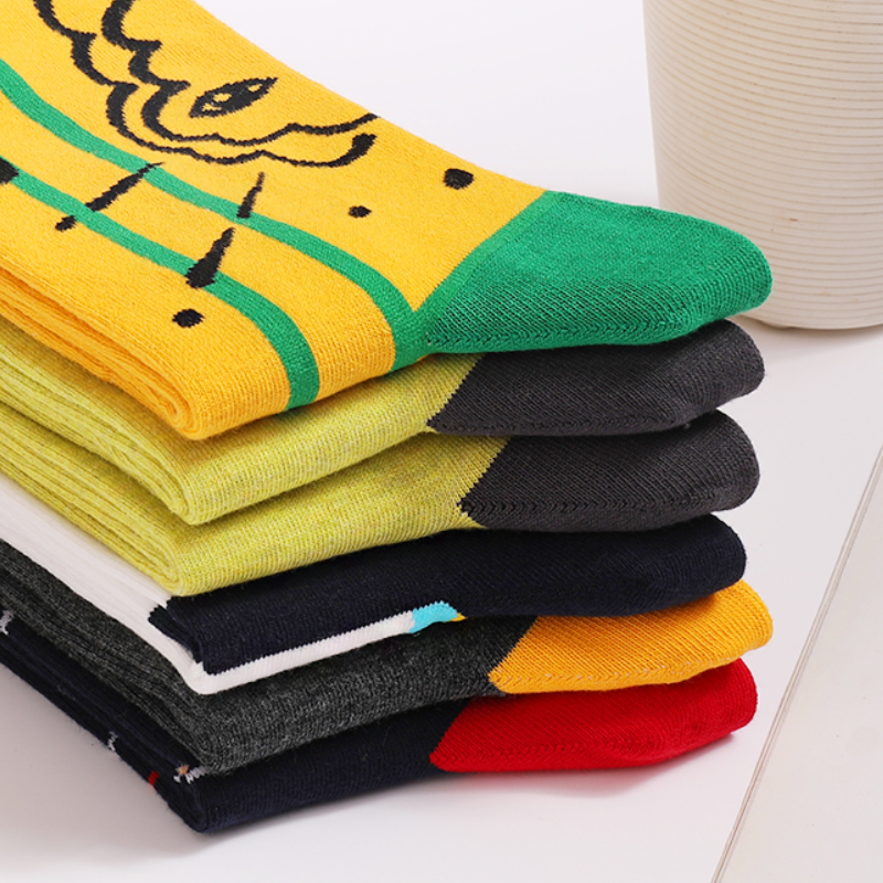 5Pairs Mens Fun Dress Socks, P - Cotton Crew Sock Pack ulasan dan harga
