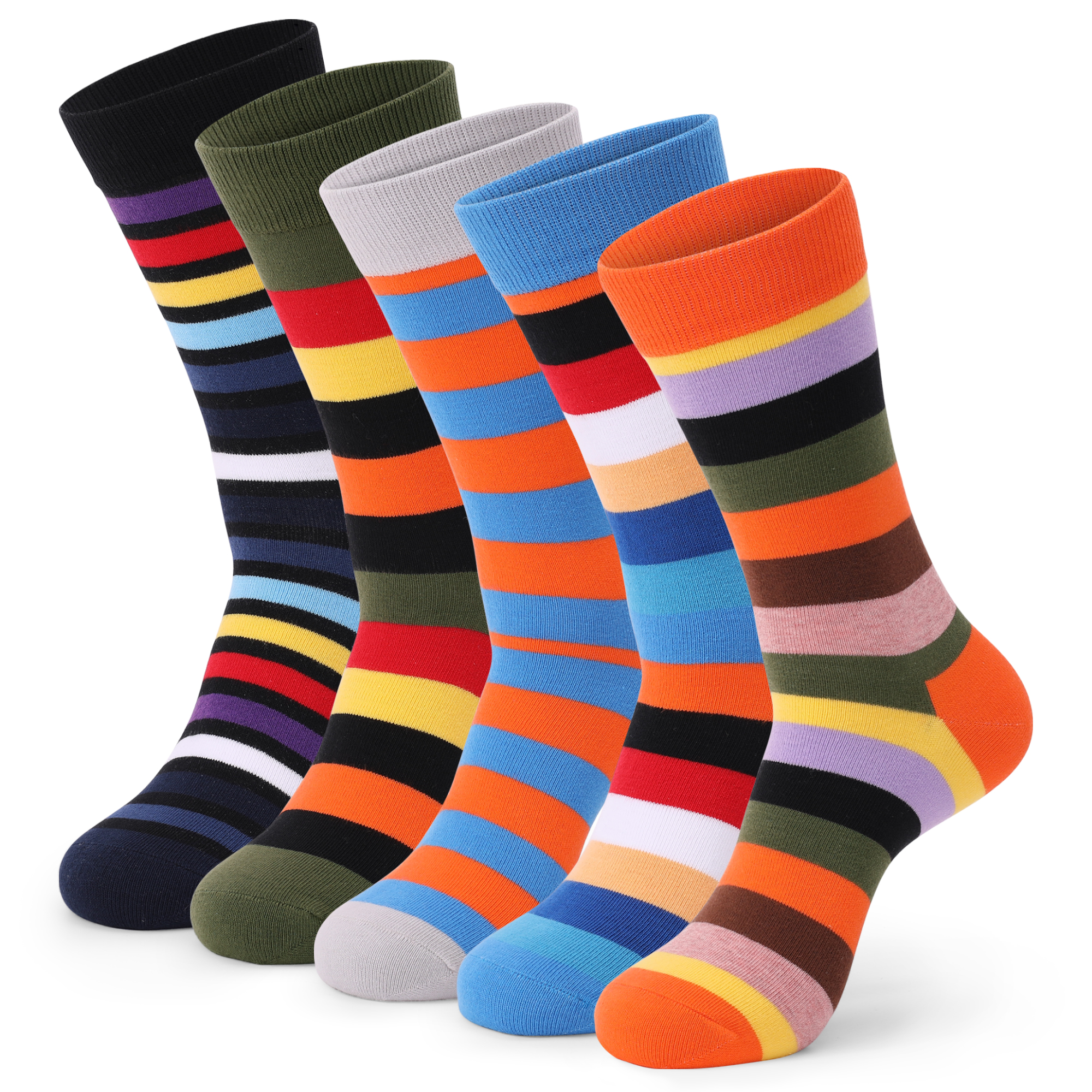 5Pairs Mens Fun Dress Socks, P - Cotton Crew Sock Pack ulasan dan harga