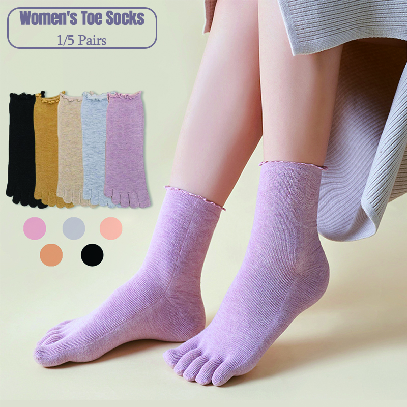 1/5 Pairs Cotton Women Five Fi - Toe Sock Split ulasan dan harga