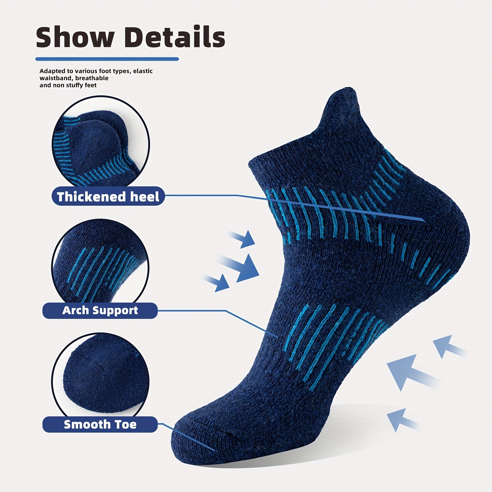 HOU  2026  5 Pairs Unisex Meri - Wool Hiking Sock ulasan dan harga