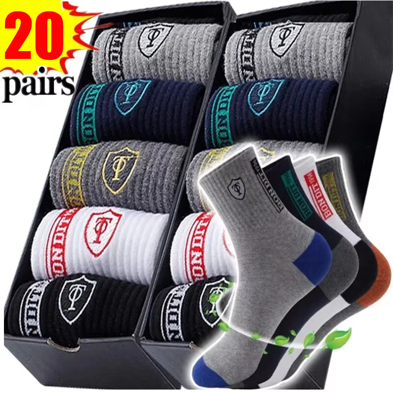 Men's 20-Pack Premium Thermal  - Cotton Crew Sock Pack ulasan dan harga