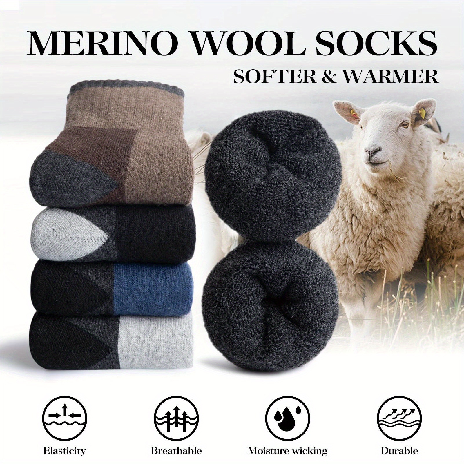 Winter Merino Wool Socks Thick - Wool Hiking Sock ulasan dan harga