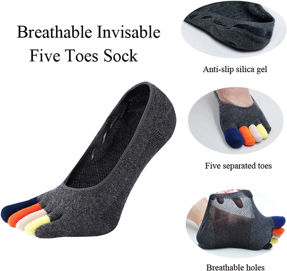 5 Pairs Colorful Loafer Socks  - Invisibility Sock Loafer ulasan dan harga