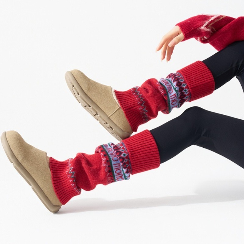 ​Fair Isle Knitted Leg Warmers - Boot Sock Slouchy ulasan dan harga