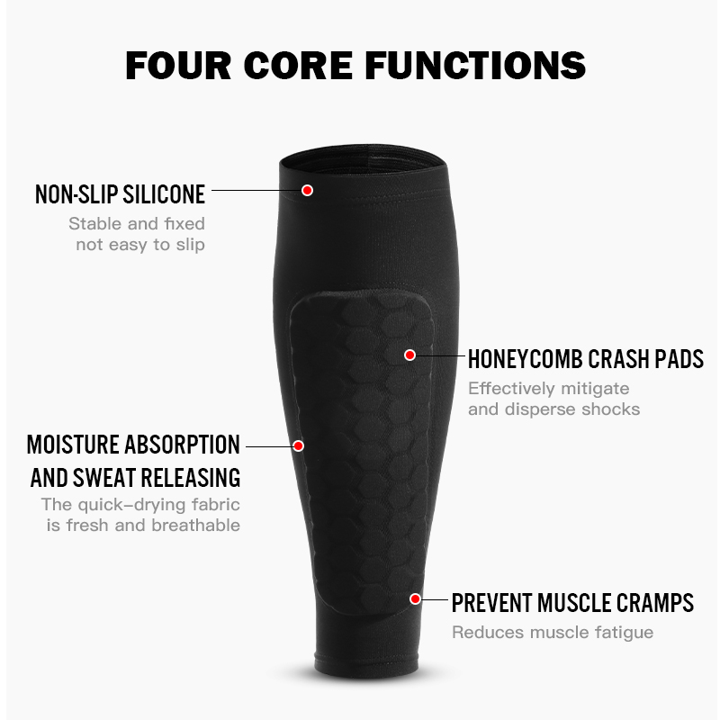 1Pcs Football Shin Guard Socks - Compression Sleeve Calf ulasan dan harga