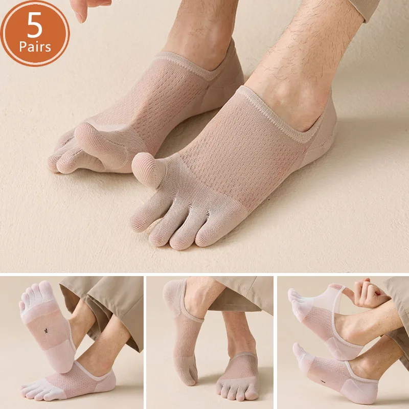 5 Pairs Man Summer Thin Toe So - Ankle Sock Low Cut ulasan dan harga