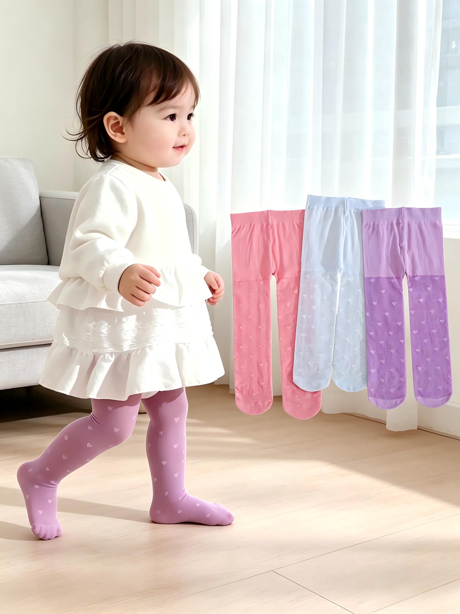 3PCS Toddler Girls Heart Print - Tights Pantyhose Sheer ulasan dan harga
