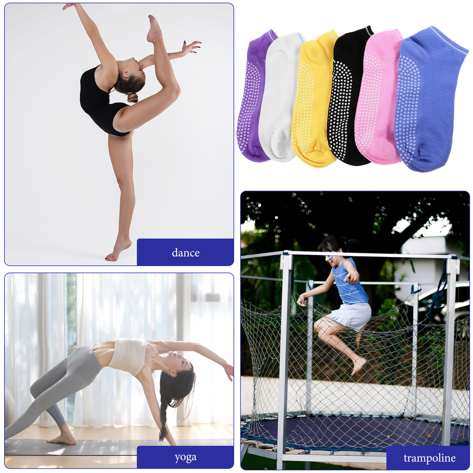6Pairs Breathable Anti-Slip Yo - Grip Sock Yoga ulasan dan harga