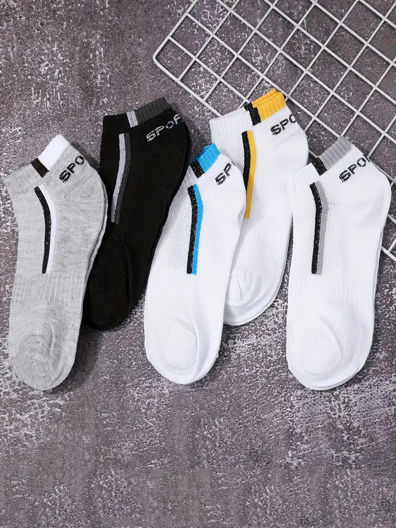 30Pairs Men's Color-block Mesh - Ankle Sock Low Cut ulasan dan harga