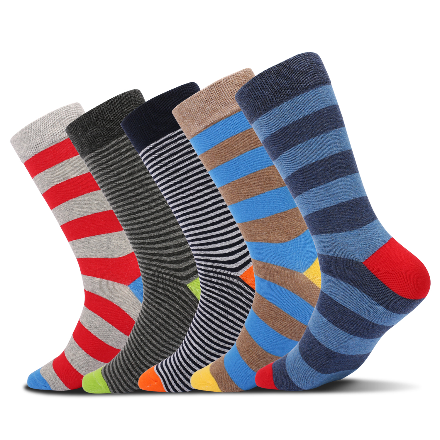 5Pairs Mens Fun Dress Socks, P - Cotton Crew Sock Pack ulasan dan harga