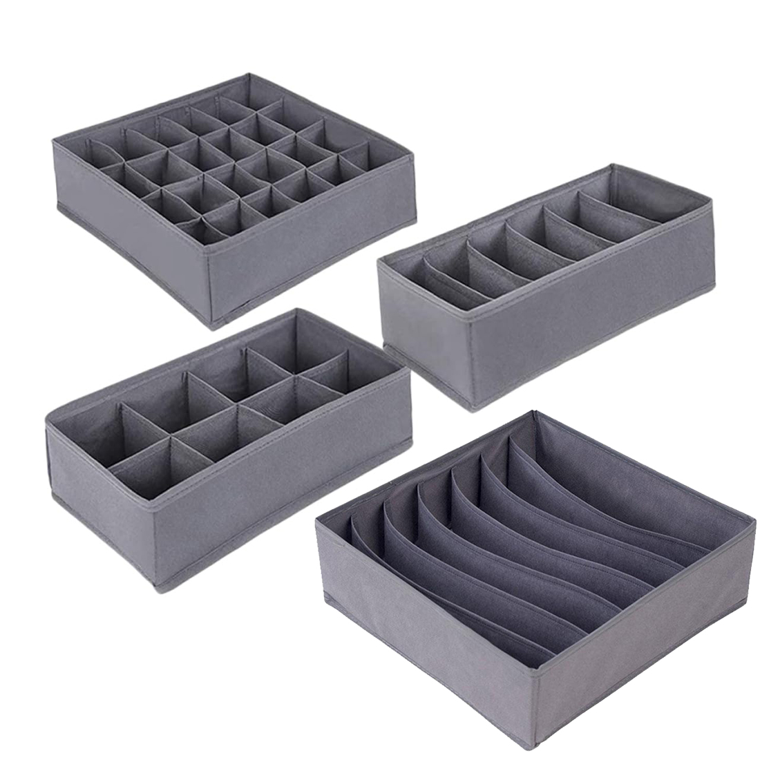 6/7/8/24 Grids Foldable Fabric - Sock Organizer Tray ulasan dan harga