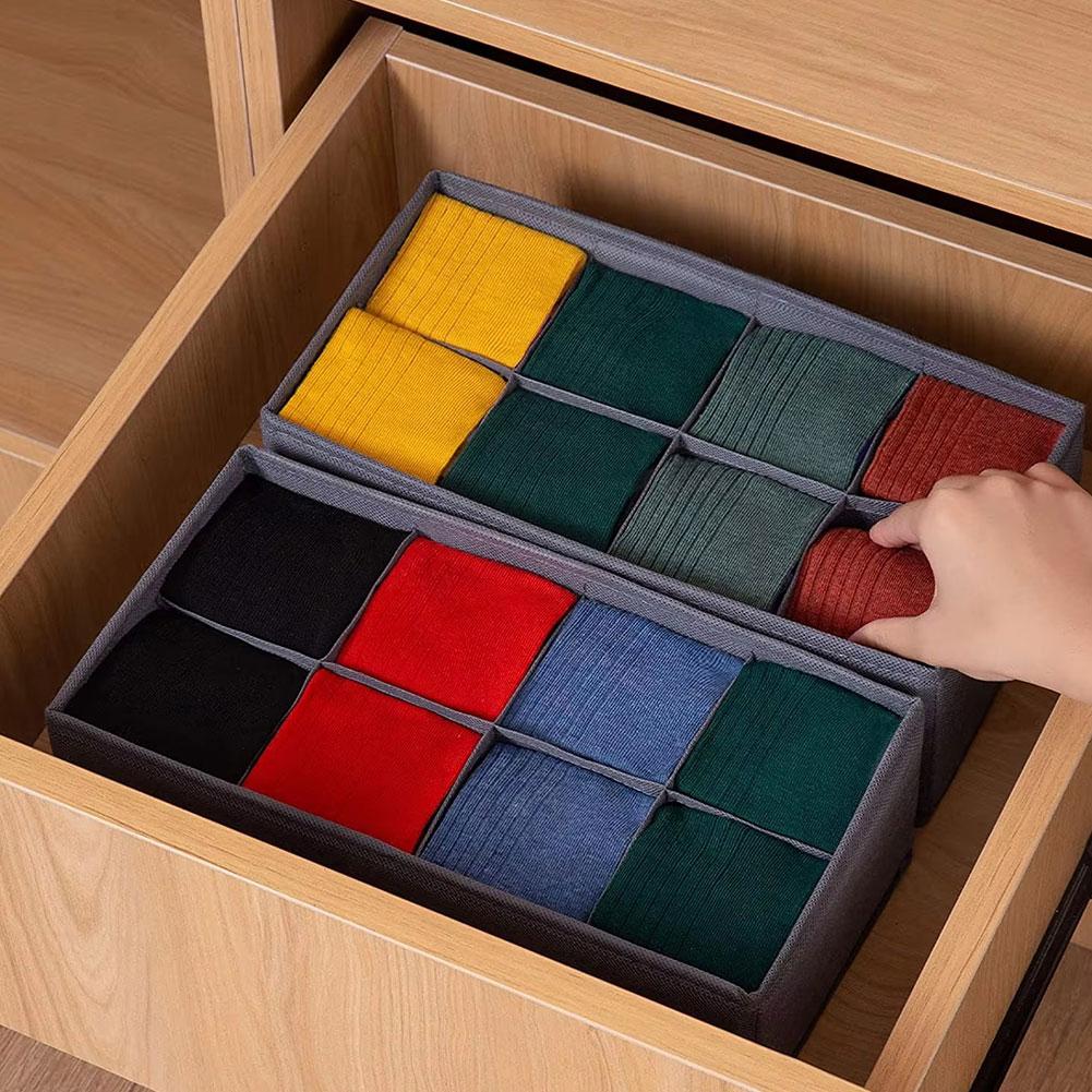 6/7/8/24 Grids Foldable Fabric - Sock Organizer Tray ulasan dan harga