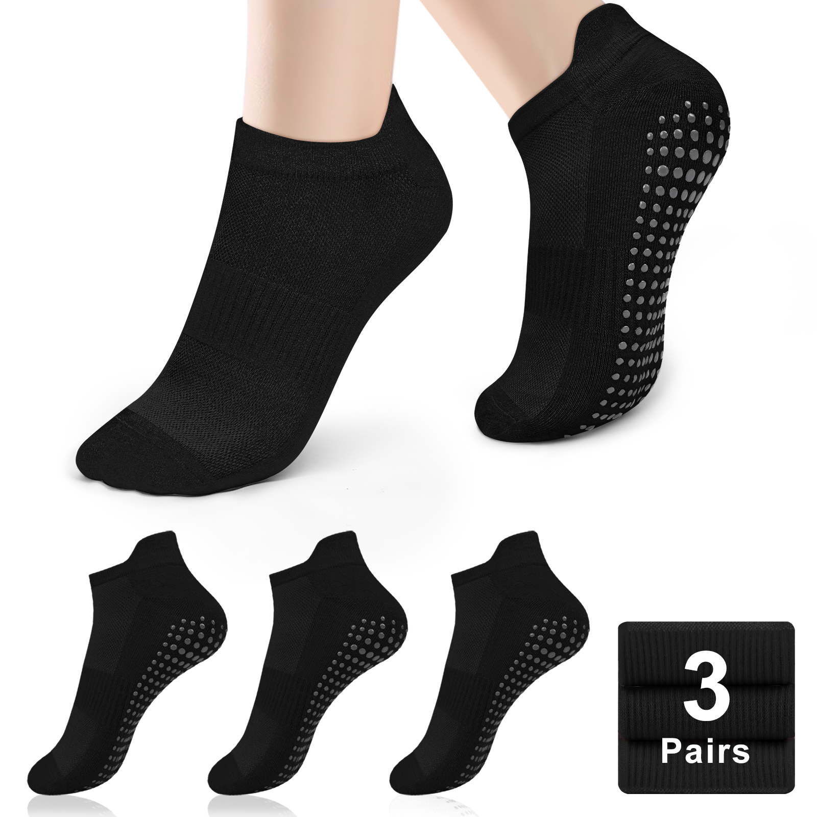 3 Pairs Yoga Socks Women Cotto - No Show Sock Women ulasan dan harga