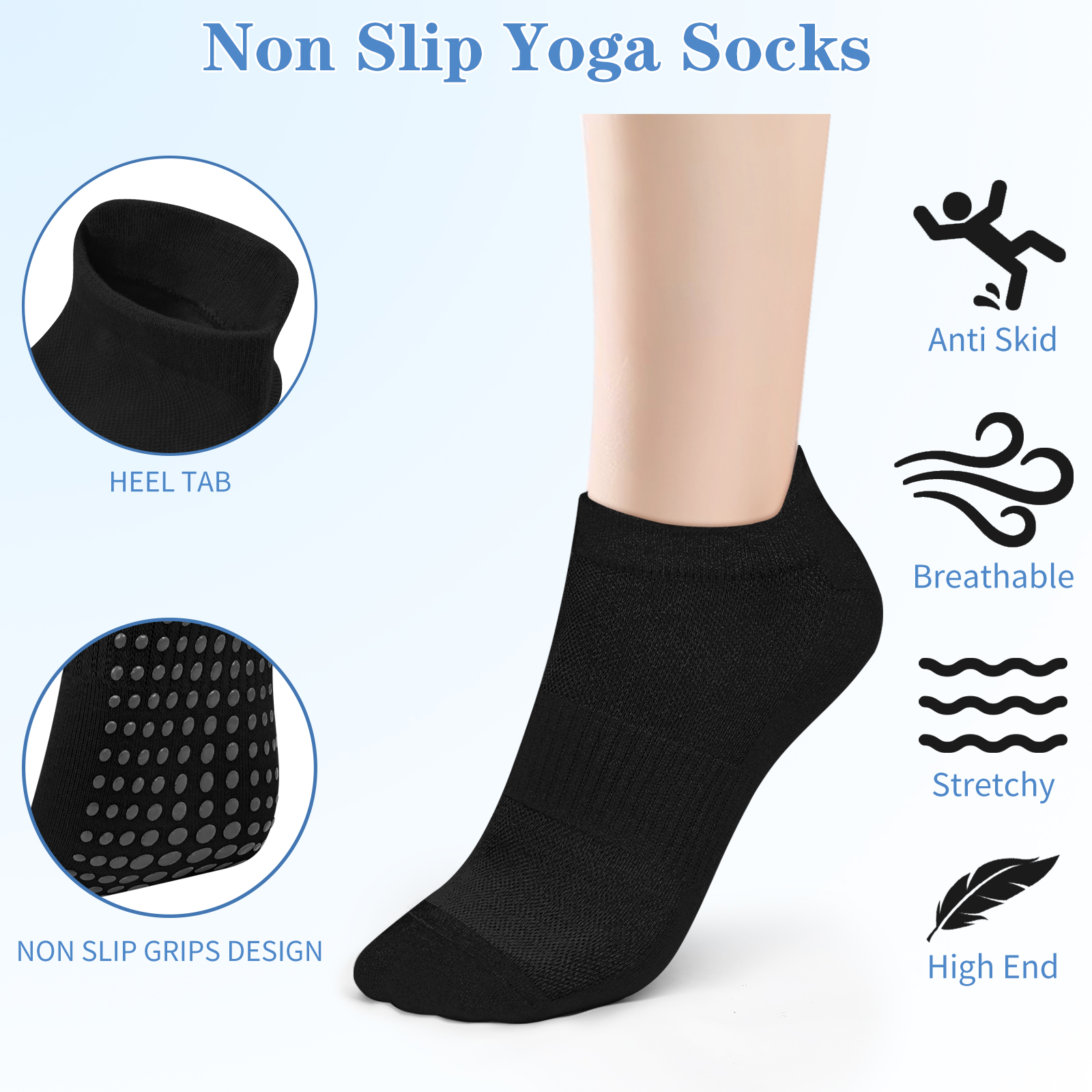 3 Pairs Yoga Socks Women Cotto - No Show Sock Women ulasan dan harga