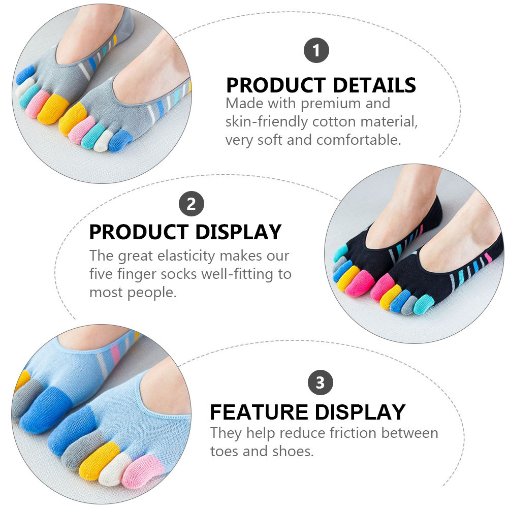 5Pairs Women Finger Toe Socks  - Invisibility Sock Loafer ulasan dan harga
